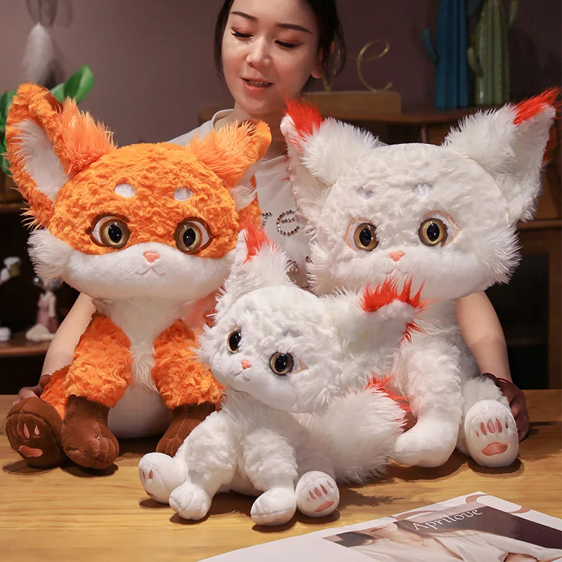 35/55cm Cute Plush Fox Stuffed Animal Toy Cartoon Kawaii Fox Plushie Doll Pillow Hug for Kids Children Birthday Gift Home Decor