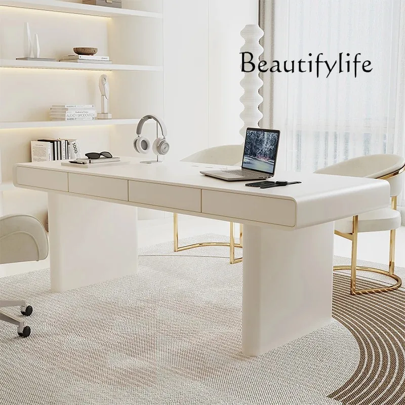 

Cream Wind Solid Wood Desk Small Apartment Household French Beauty Office Cashier Desk Writing Desk
