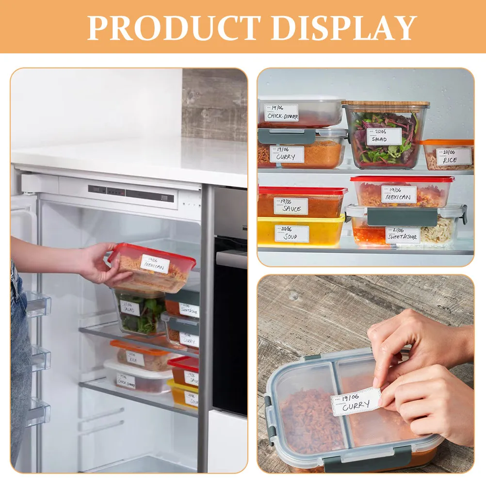 Waterproof Oil-Resistant Food Labels 10 Sheets – Blank Handwritten Stickers for Expiration Dates, Freezer & Kitchen