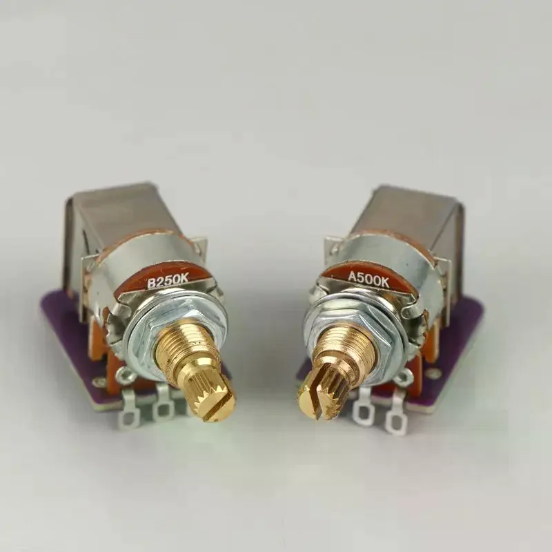 Upgrade Tone Instantly! A250K/B250K/A500K/B500K PCB Mod DPDT Push-Pull, Brass Pot Metric Split Shaft 9.5mm For Guitar Bass