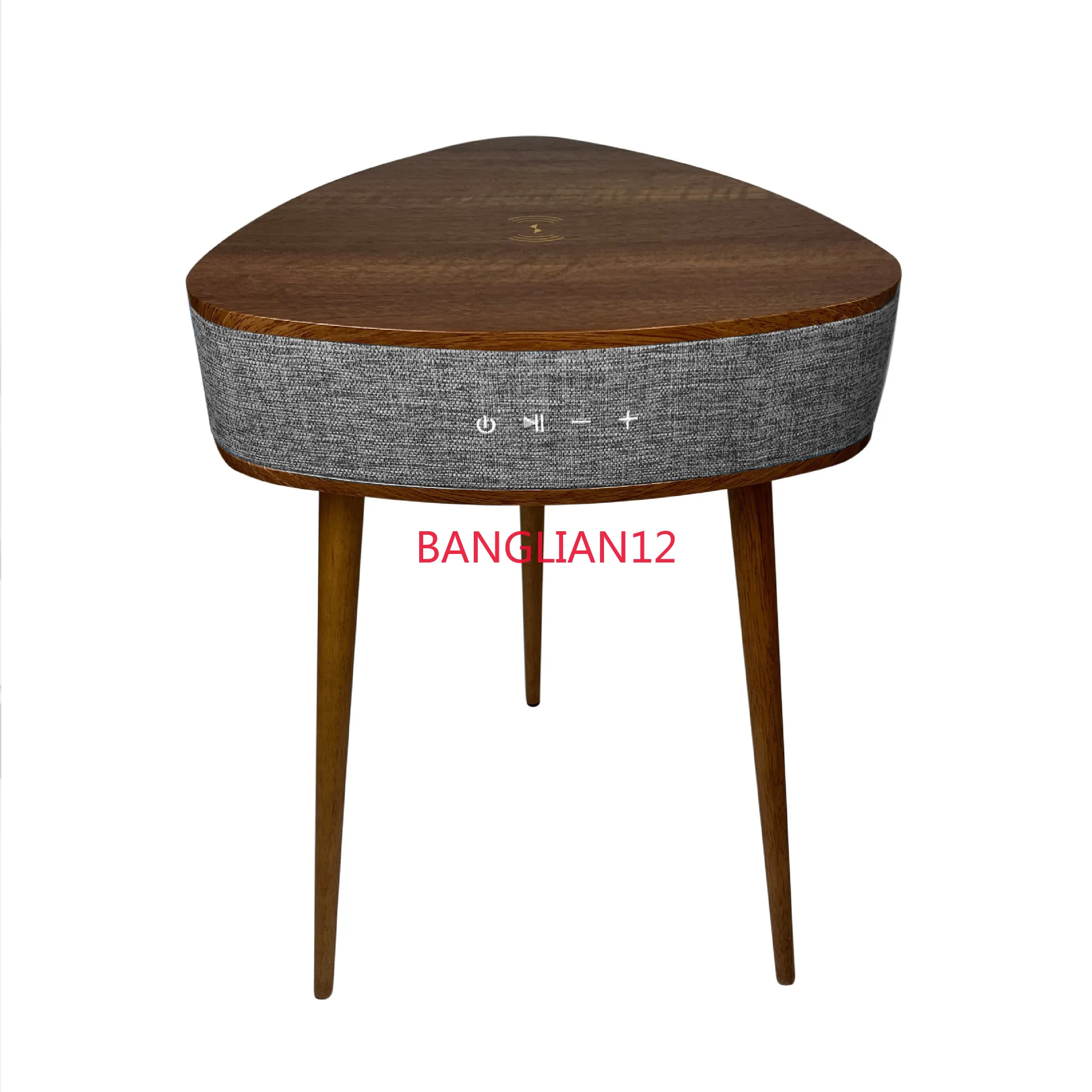 triangular side table, wireless charging Bluetooth speaker, coffee table and table type stereo.