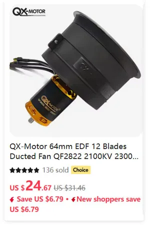 70mm 64mm 50mm Rotorblätter CW CCW 12-Blatt-Lüfter für QX-MOTOR EDF Kanalventilator Hochleistungslüfter DIY Ersatzteile – Detail 2
