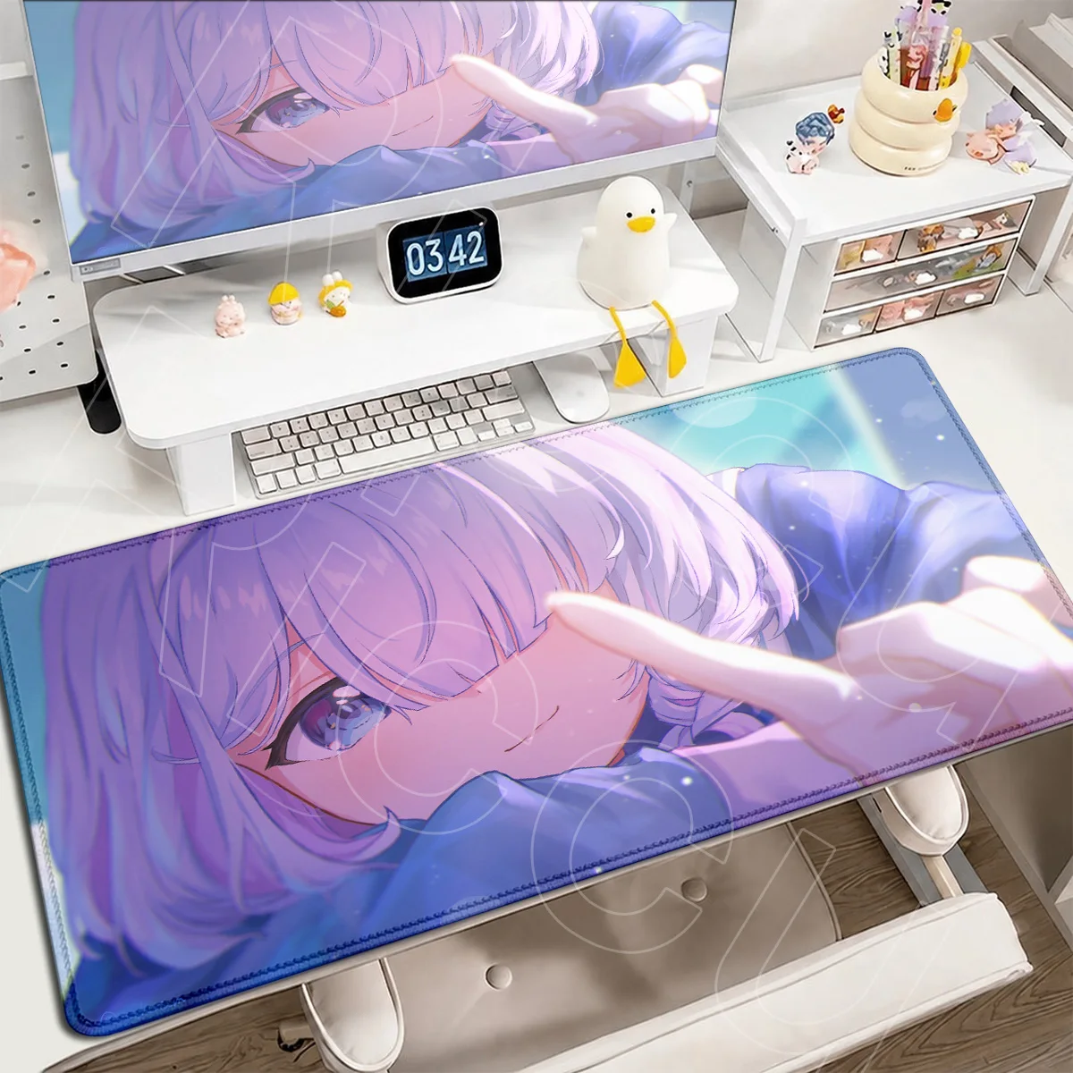Tapis de souris 900x400mm Anime Girl Cute Office Accessories Hot Gaming Blue Archive Arona, lavable, avec bord cousu, grand tapis de souris pour ordinateur