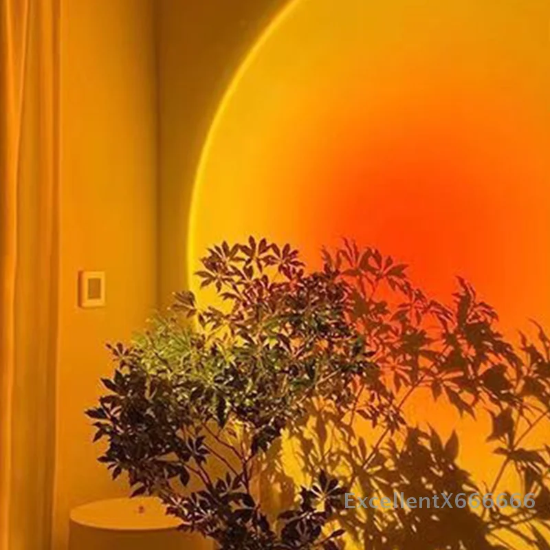 Lâmpada de projeção de pôr do sol arco-íris para ambiente ambiente ambiente USB LED luz noturna