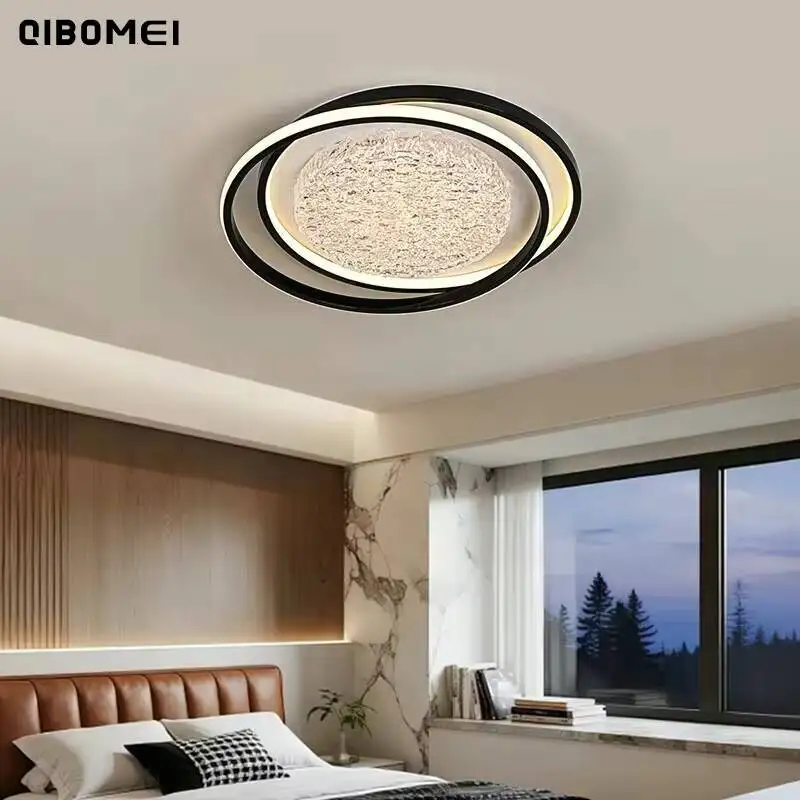 Modern Led Living Room Ceiling Light 2026 New Light Luxury Ice Crack Ceiling Lamp Simple Home Interior Decoration Lighting Lamps