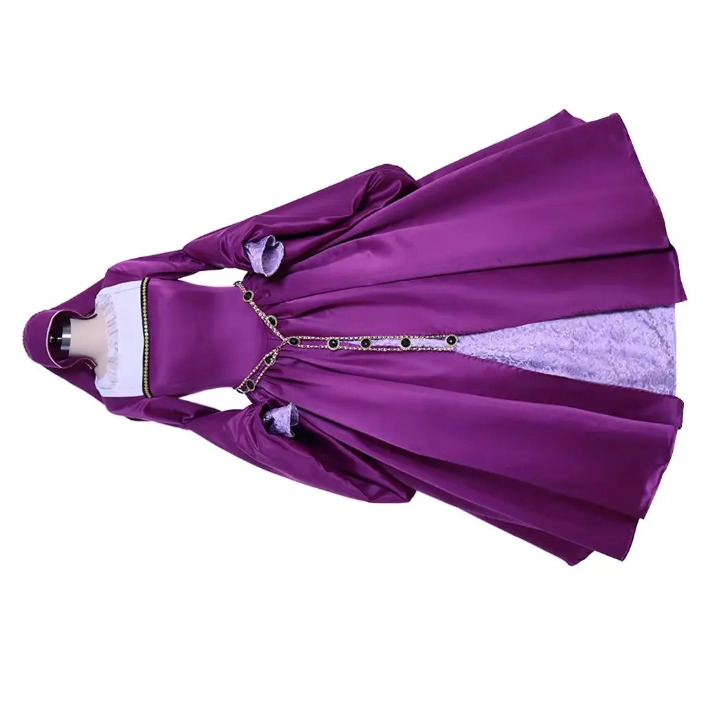 Vestido morado de Anne Boleyn hecho a medida, disfraz de la reina Isabel Tudor, vestido de la reina Ana de Henry