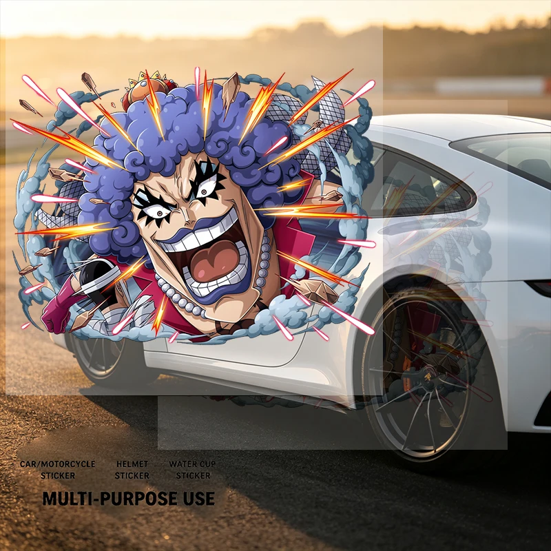 Car Stickers Anime Pirate Vinyl Decal Waterproof Die Cut UV Resistant Scratch Resistant for Car Window Door Fuel Tank Auto Decor