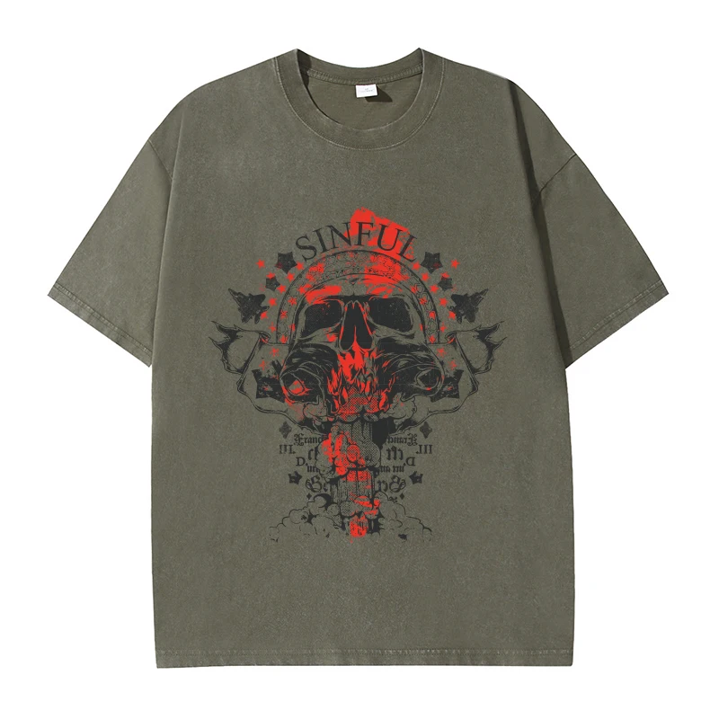 Women Top NEW Unisex Woman Clothing Skull Cotton T-shirts for Women Y2k Clothes Personalized T-shirt Plus Size Women's Clothing