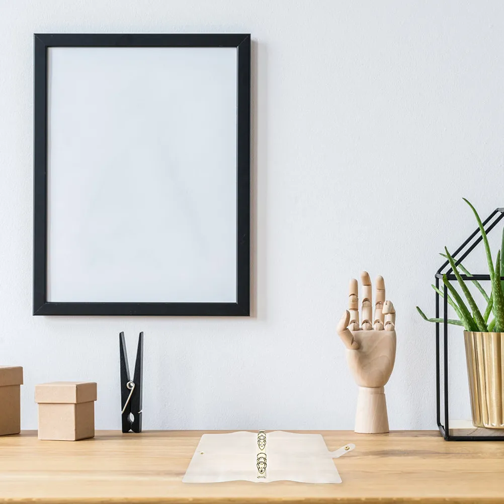 

2Pcs Clear Plastic Binder Folder with Adjustable Clips for Papers Documents Office File Organizer Notebook Cover Ring Binder