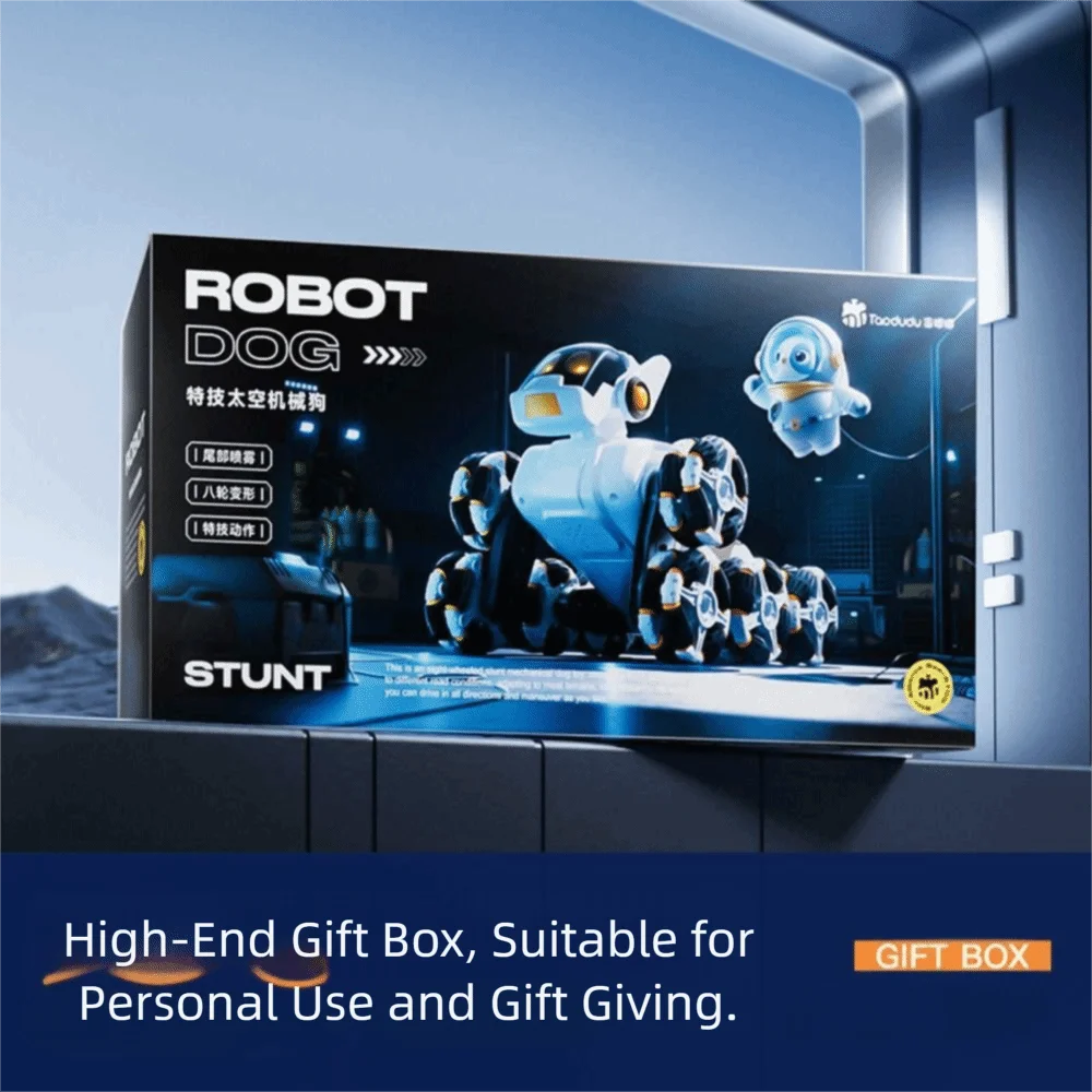 หุ่นยนต์บังคับวิทยุ 2.4G AI สีเงิน แปดล้อ ของเล่นหุ่นยนต์บังคับวิทยุพลาสติก ของขวัญสำหรับเด็ก