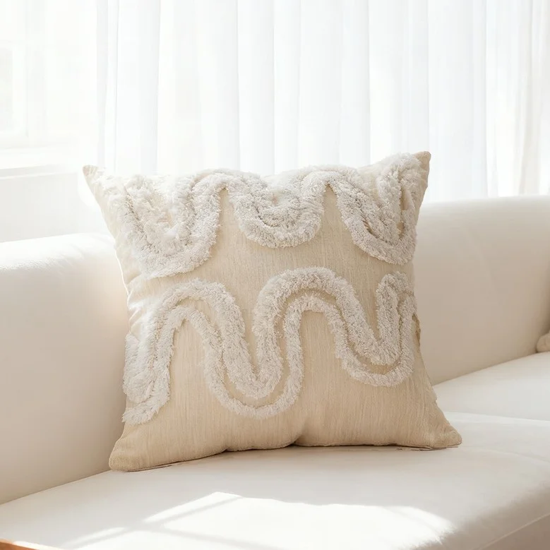 Moderne Chenille-Kissenbezüge Minimalistische Strukturierte Sofakissenhüllen Elegante Bettseitige Dekokissenbezüge Schicke Hotel-Kissenbezüge – Detail 3