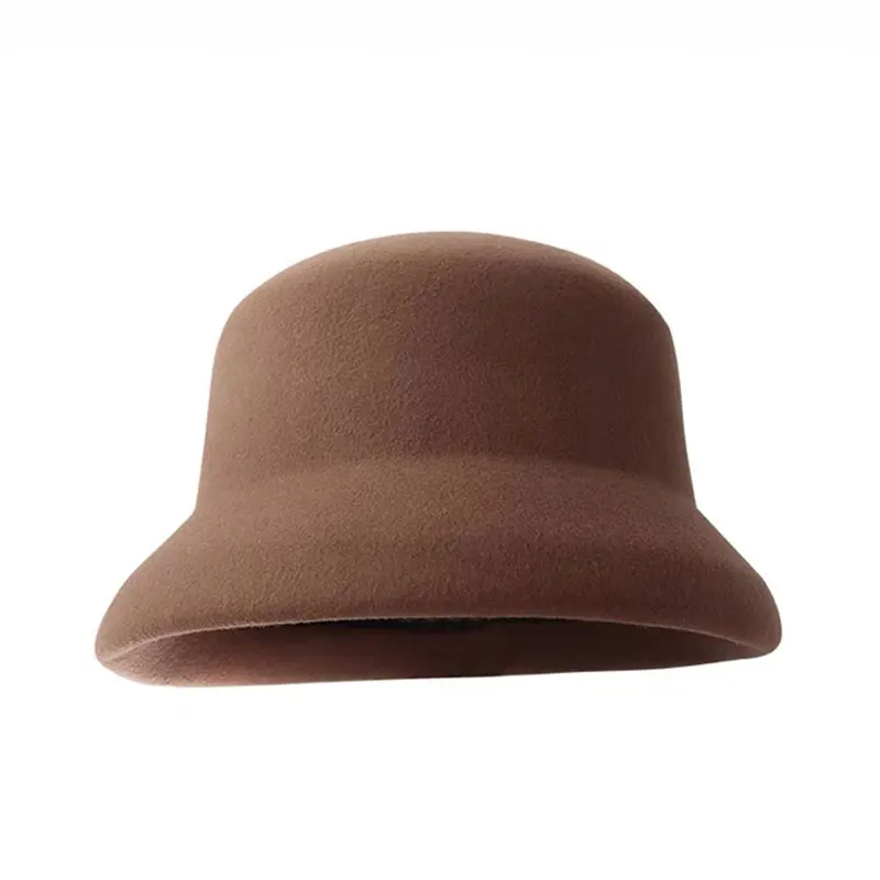 Neue Herbst Winter Doppel lauschen Hepburn Stil Eimer Hut weibliche Wolle Fedora Hut für Frauen elegante Qualität Becken Hut Designer Bonn – Detail 5