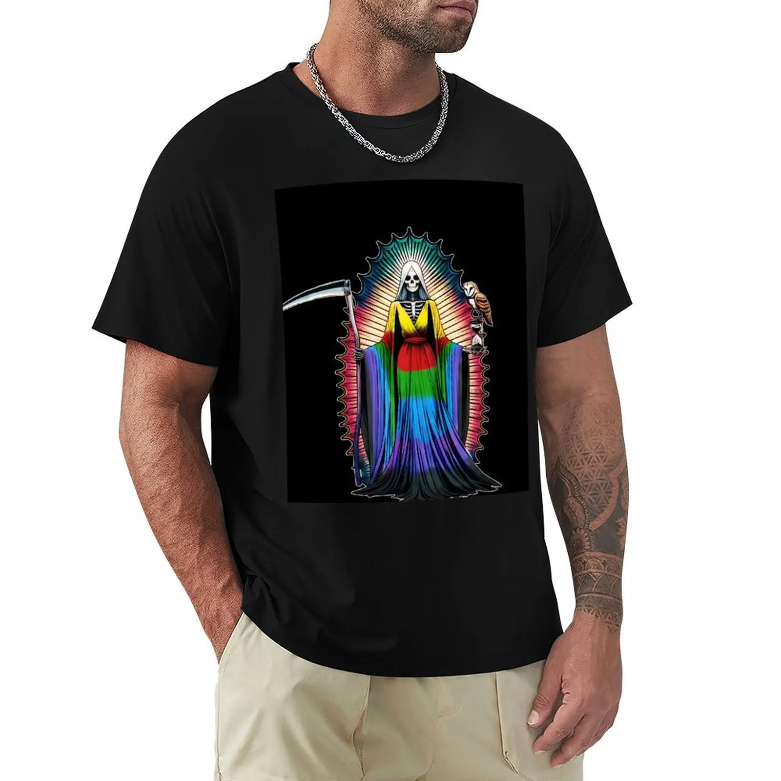 

Santa Muerte of the Seven Powers - Santa Muerte de las Siete Potencias T-Shirt vintage street wear designer shirts mens t shirts