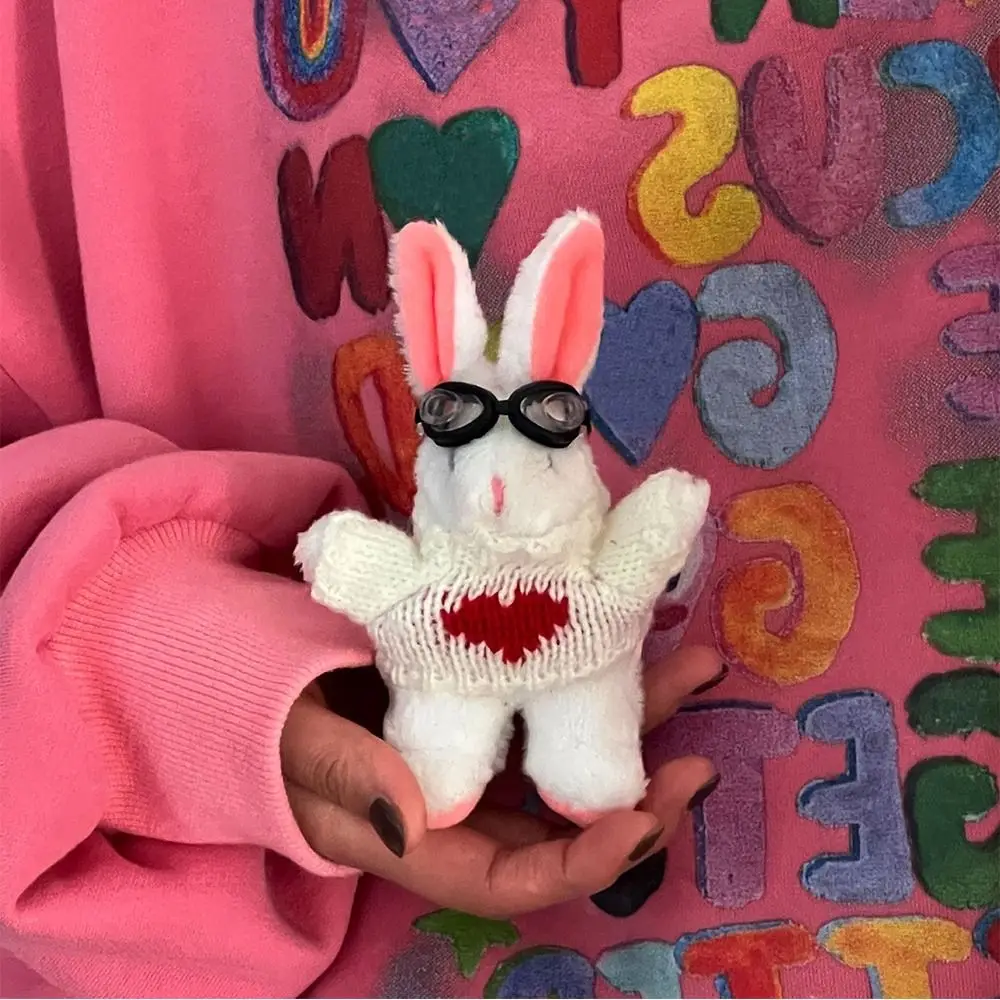 Cartoon Plush Stuffed Dolls Toy Keychain Rabbit Animal Backpack Pendant Korean Keyring Birthday Gifts for Women