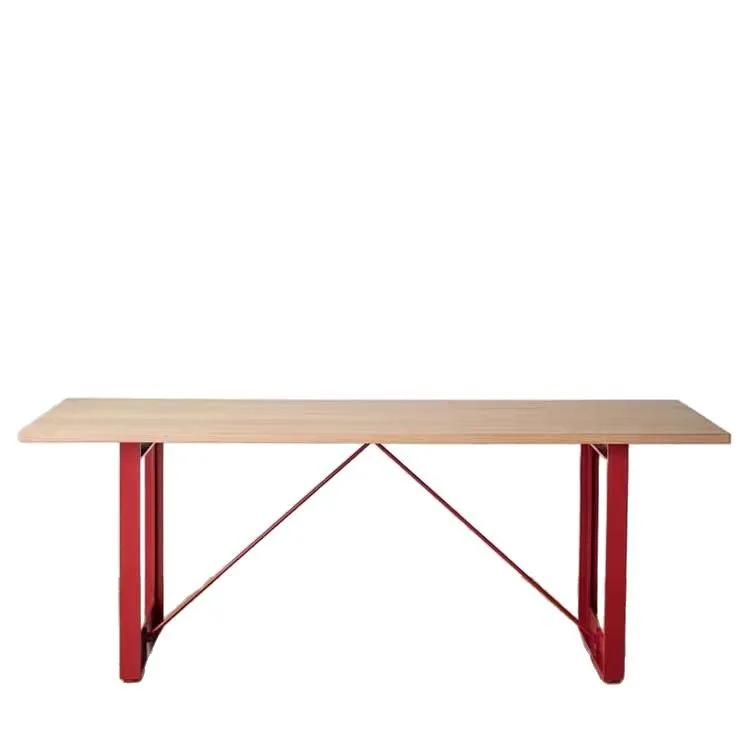 

Color color block dining table wooden office negotiation