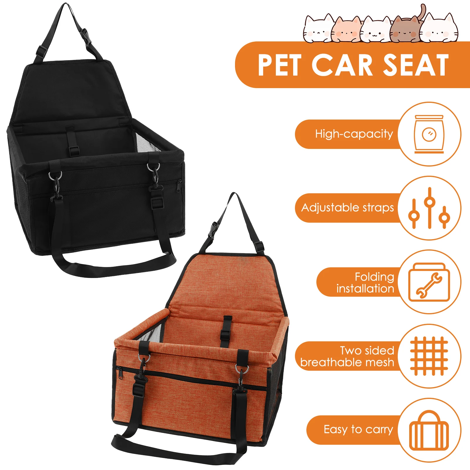

Автомобильное сиденье для домашних животных, ткань Оксфорд, автокресло для собак с регулируемым ремешком, большая вместительная автомобильная сумка для собак, портативные дорожные товары для домашних животных