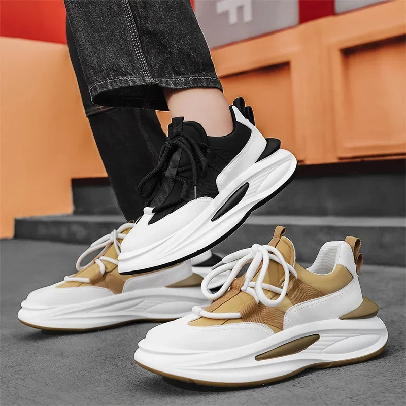 Luxury Men\'s Sneakers Designer Platform Men Running Shoes Quality Comfortable Casual Shoes Lace-Up Men Sport Shoes tenis hombres