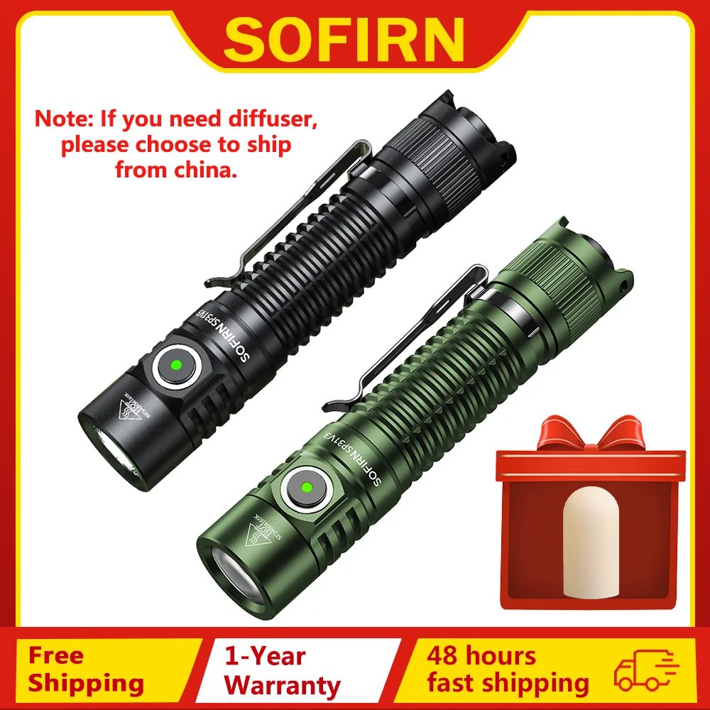 Sofirn SP31 V3.0 potente linterna táctica SST40/519A 2000lm 18650 linterna LED USB C lámpara de luz recargable con interruptor doble