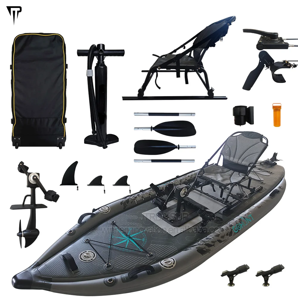 JTRDA 2024 New Inflatable Kayak Pesca Con Pedal Drop Stitch Fishing Kayak Fishing With Pedal Kayak Con Padel Drive System view 6
