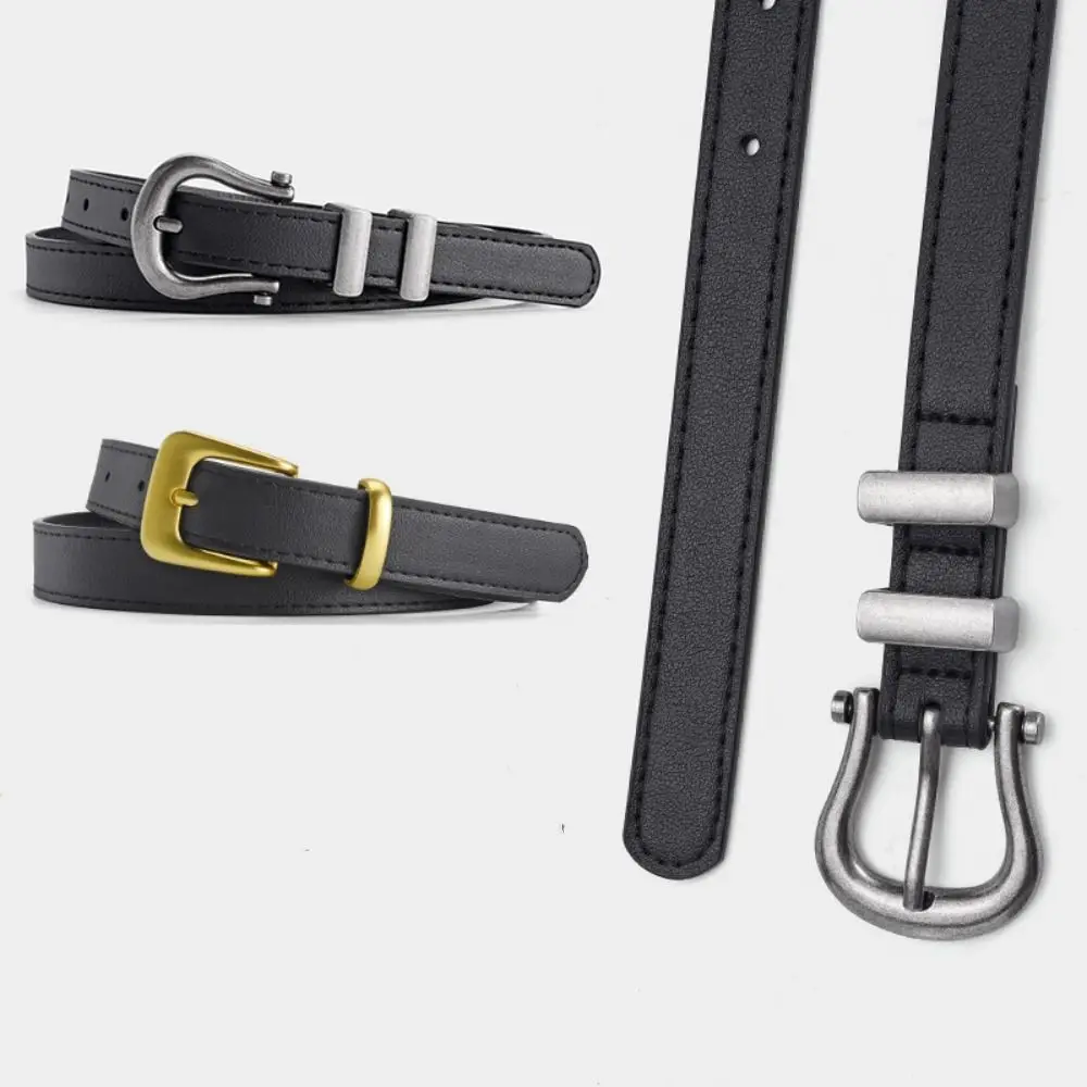 

Y2K Black Luxury Designer Belts 6 Styles Jeans Waist Strap Casual Simple Pu Leather Belt Men and Women