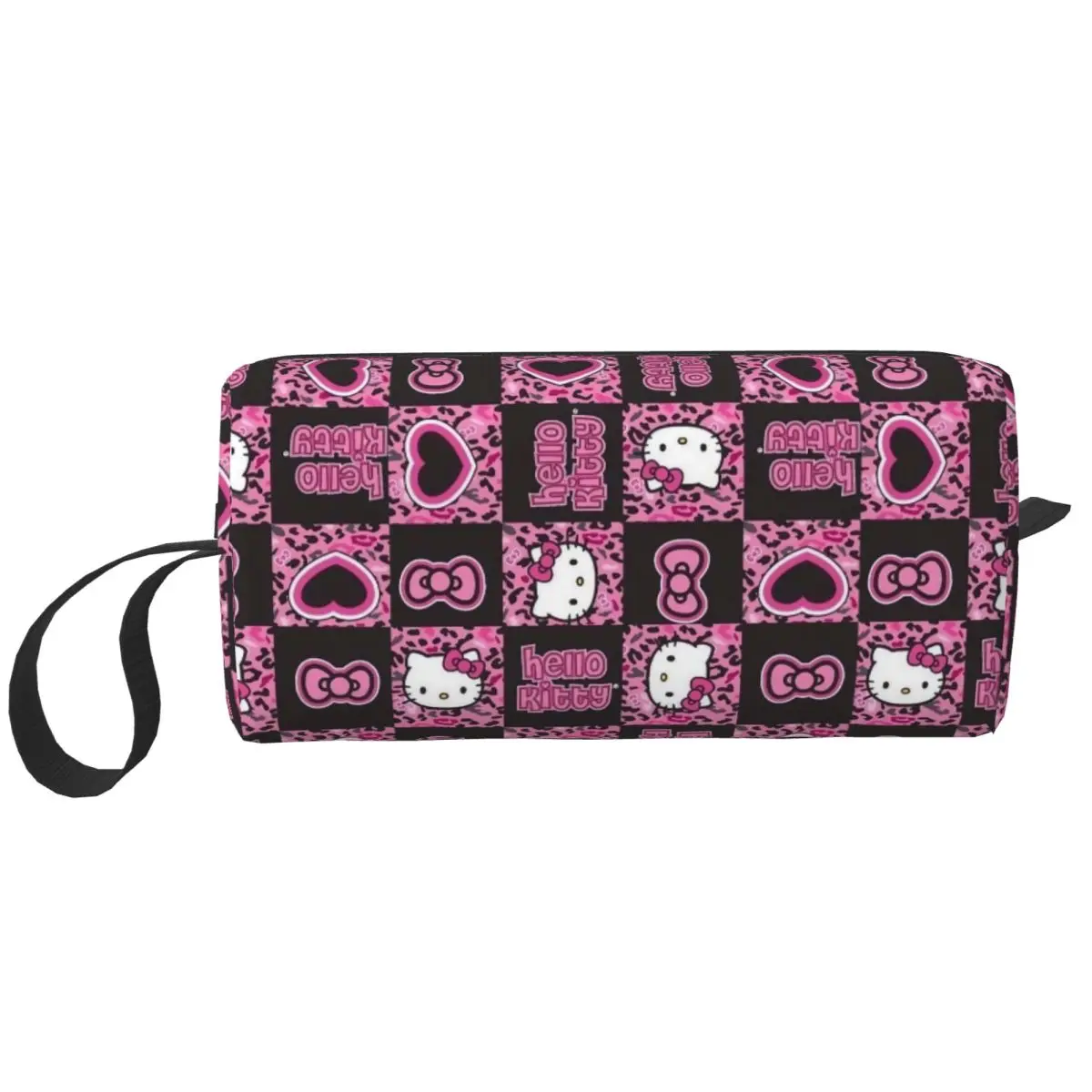 

Косметички с героями мультфильмов «Hello Kitty», Kawaii, косметичка большой емкости, трендовая дорожная сумка для хранения кошелька