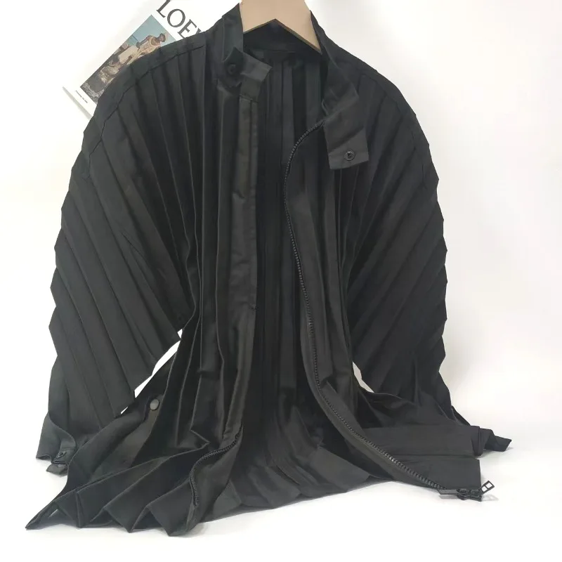 

Miyake плиссированная оригинальная рубашка осень-зима мужские повседневные универсальные складные топы пригородная японская однотонная плиссированная куртка одежда