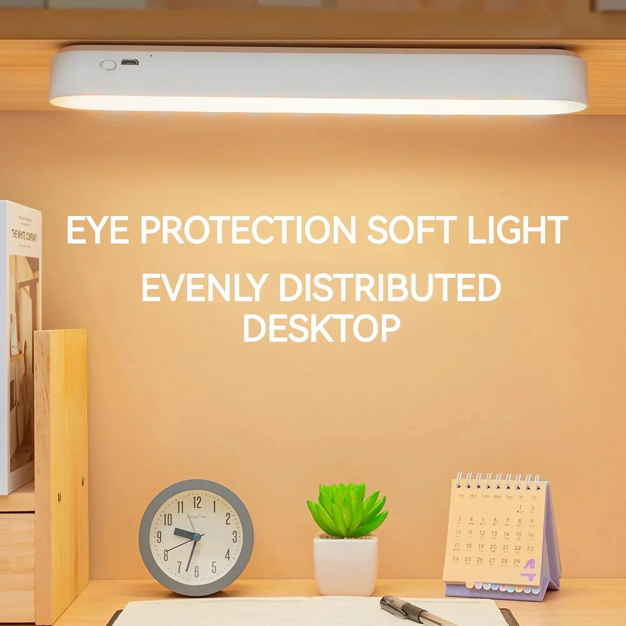 

Перезаряжаемая 3-цветная светодиодная настольная лампа с регулируемой температурой для комнаты в общежитии, энергосбережение 26 см