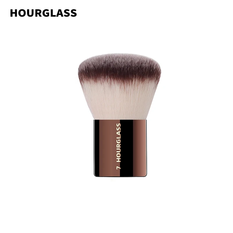 Hourglass Makeup Brush- No.7 Finishing Brush Soft Fiber Hair Portable Powder Brush Fashion Design Single Face Brush