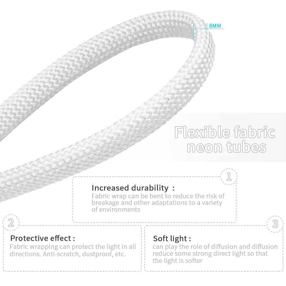 WS2812B Reticulate Pattern Neon LED Strip WS2812 60Leds/m Elliptical 360Degree Addressable Smart Silicone Led Light IP67 DC5V