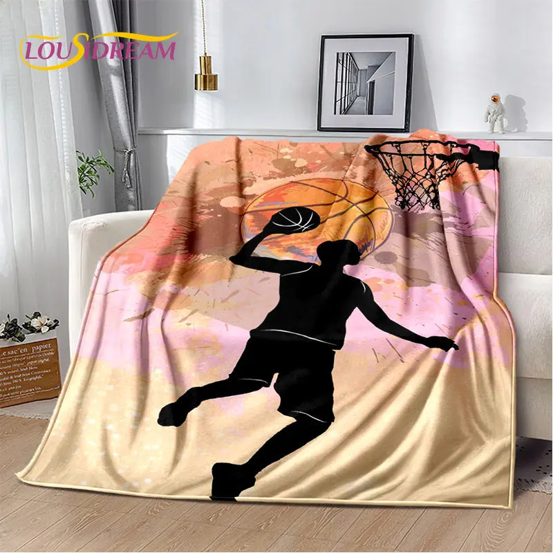 Basketball Art Cartoon Soft Plush Blanket,Flannel Blanket Throw Blanket for Living Room Bedroom Bed Sofa Picnic Cover Bettdecke