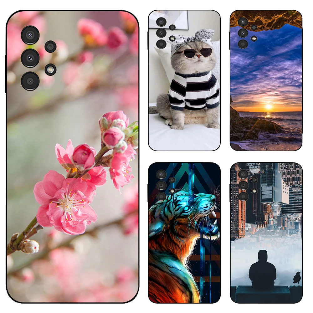 Para samsung galaxy a13 4g caso bonito gato buttefly silicone macio fino fundas telefone volta caso para samsung a13 a 13 galaxya13 pára-choques