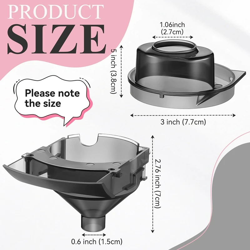 Replacement Funnel for Replacement Parts Funnel and Cover Baby Formula Dispenser 2 Pcs-A09G