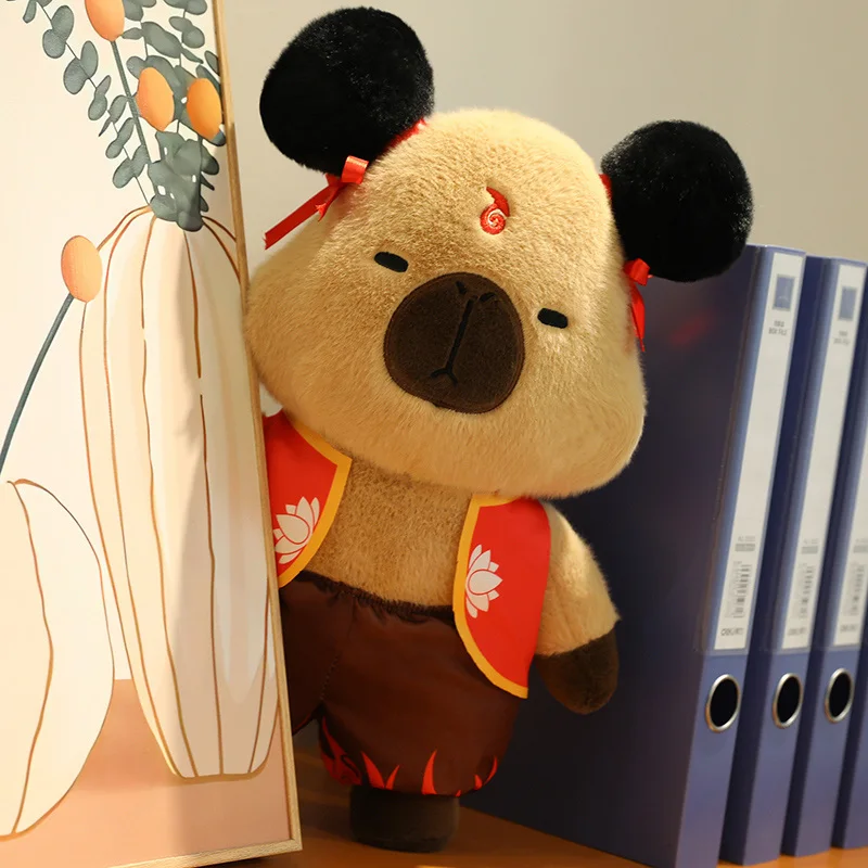 30/40cm 코스프레 브라운 Capybara 플러시 베개 박제 만화 그림 옷을 입은 동물 부드러운 Appeasing 생일 선물