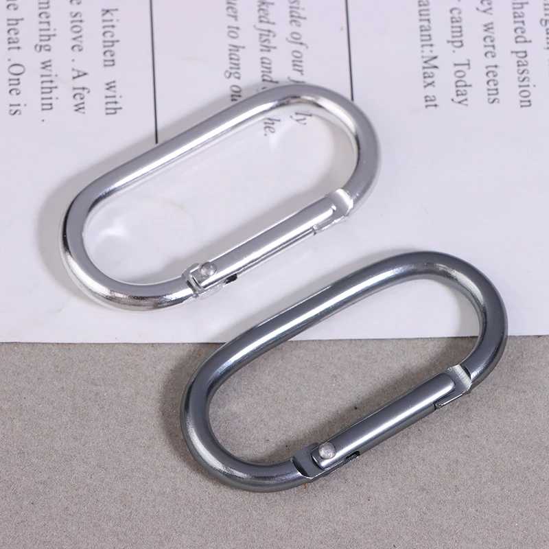 Oval Spring O cincin aluminium Aloi dapat dibuka tas kulit tas tangan tali gesper menghubungkan gantungan kunci liontin Snap gesper klip Carabiner