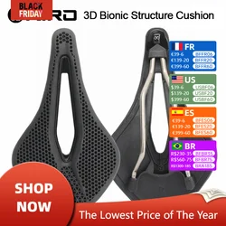 RIRO MTB 3D Bicycle Saddle Honeycomb Bionic Structure Comfortable Cushion Wear-resistant Durable Non-slip Road Bike Accessories