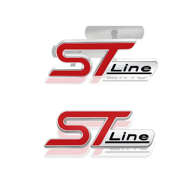 For Ford Focus x 2 3 FIESTA Kuga ESCAPE Vignale Mondeo EcoBoost 3D ST LINE Grille Emblem METAL Rear Trunk Car Badge sticker