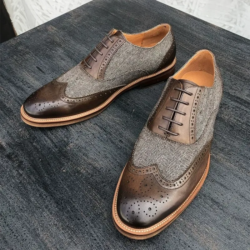 

Designer Luxury Dress Business Leather Shoes Men's High Quality Genuine Leather Office Casual Wedding Oxford Shoes Male