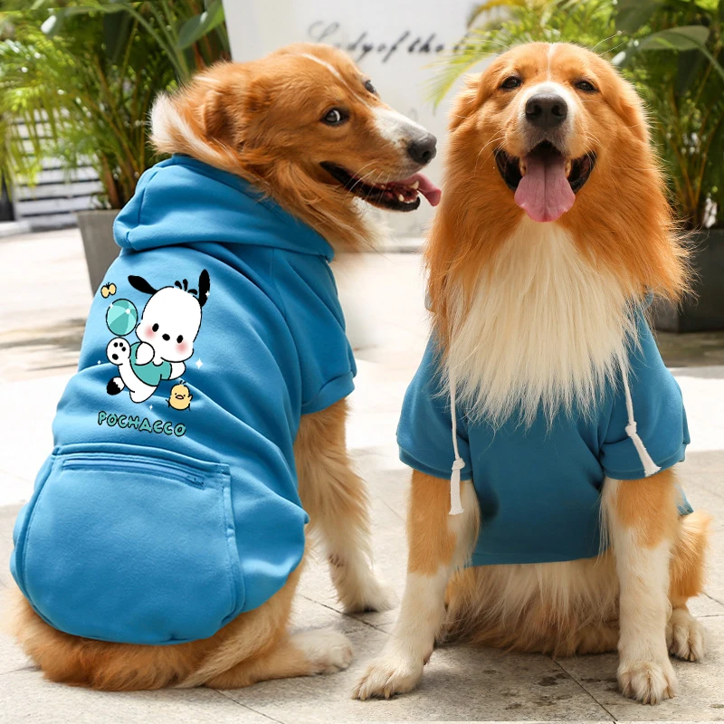 Kawaii Sanrio Dogs Cats Pocket Sweatshirt Hello Kittys Accessories Cute Anime Fall and Winter Pet Clothes Toys for Girls Gift