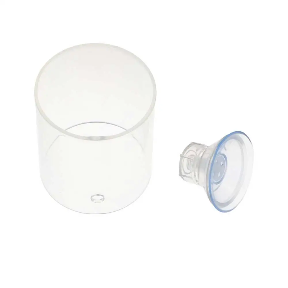 Rectangle/Round Aquarium Suction Cup Feeder Transparent Acrylic Acrylic Aquarium Fish Feeder with Suction Cup Fixed-Point