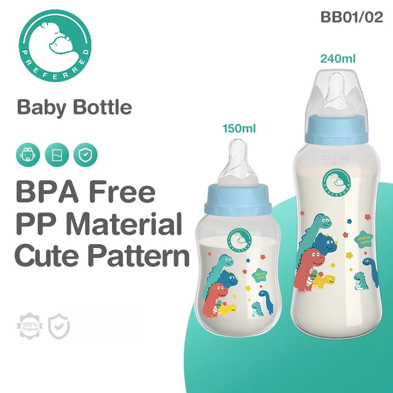 

150/240ml Portable Baby Milk Bottle Baby PP Bottle With Gravity Ball Kids Training Cups Newborn Feeding Supplies Bpa Free