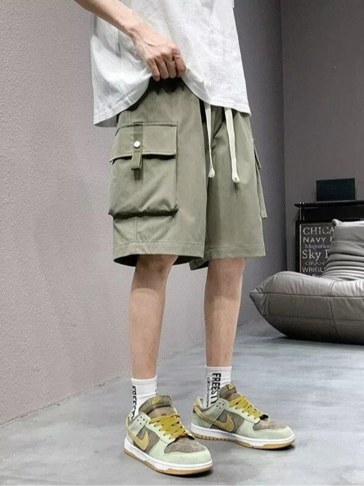 

American Style Casual Cargo Shorts Men's Summer Multi-Pocket Loose Fit Lightweight Quick-Drying