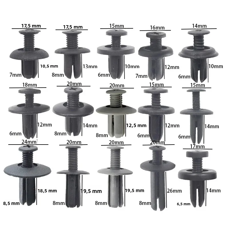 Yüksek kalite 5mm 6mm 7mm 8mm 9mm 10mm delik araba tutucu plastik klipler bağlantı elemanları oto Trim paneli klip karışık araba gövde koruyucu