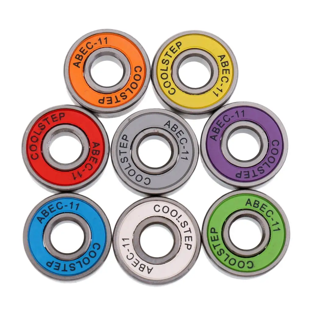 High Speed Pro Skateboard Bearings Chrome Steel Easy Installation Durable Removable Shield for Inline Skates and Longboards