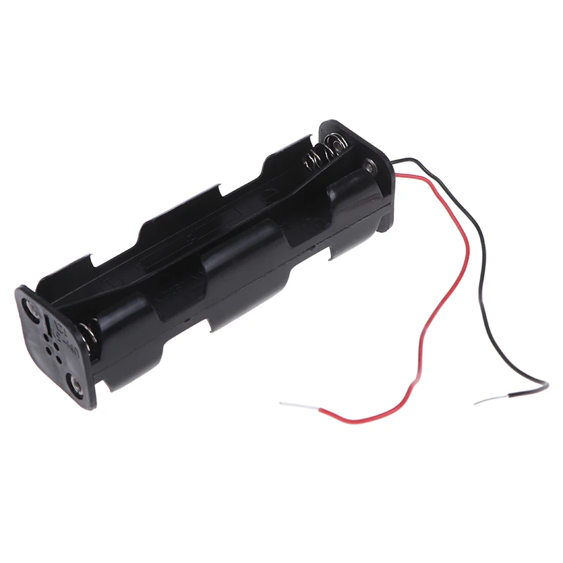 1pcs 8 Slots AA Battery Holder AA Long Strip Back Case Dual Layers Double-sided Box Button Plastic Storage Container With Cable