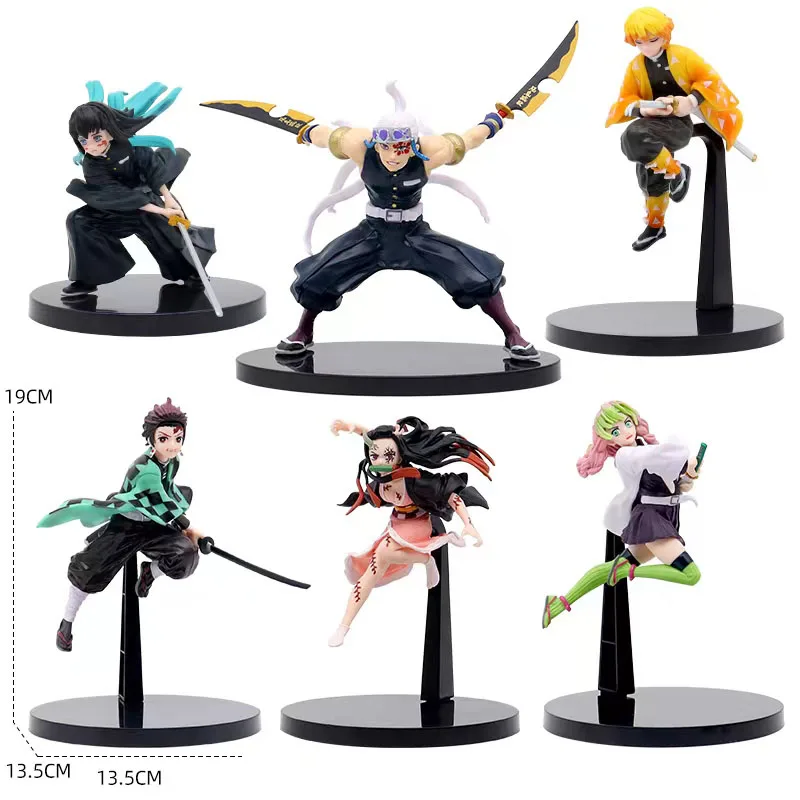 19-24CM Anime Demon Slayer Kanroji Mitsuri Kamado Tanjirou Kamado Nezuko Action Figure Model Toy gIFT