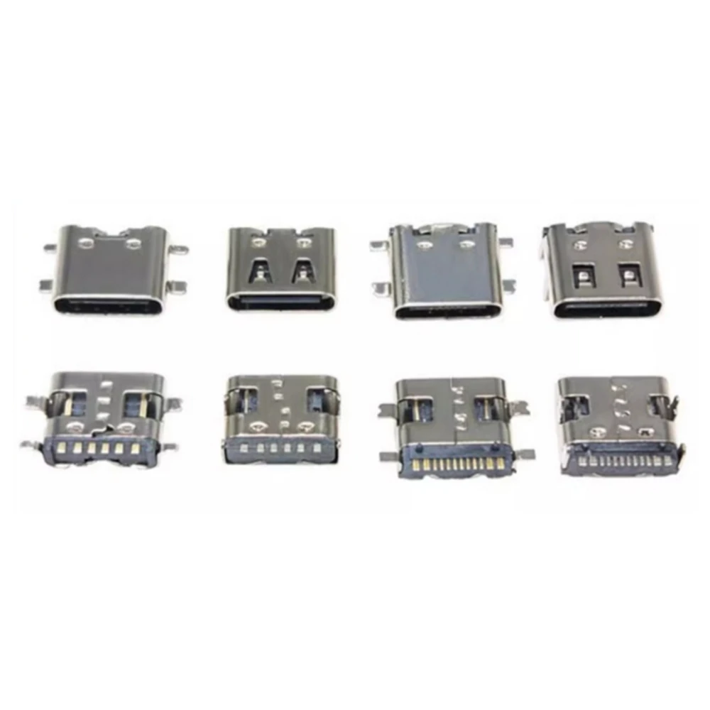 100PCS/Box 10Models Type-C USB Charging Dock Connectors Mix 6Pin and 16Pin Use for Phone and Digital Product Repair kit