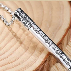 Trendy Ward Off Evil Gold Stirrup Pendants For Men Jewelry Retro Sea God Needle Pendant Male Silver 925 Chain Necklace Amult
