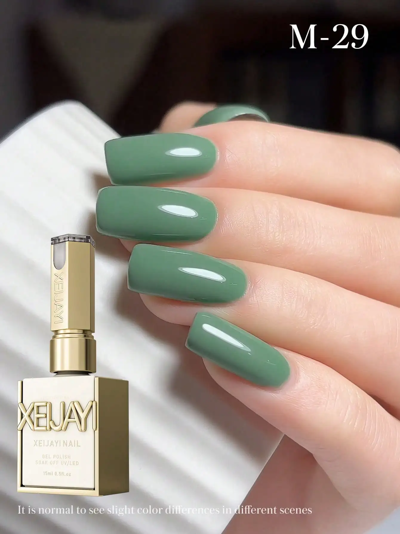 XEIJAYI 1Pc vert Gel pour ongles Semi Permanent Nail Art trempage UV LED Salon de manucure bricolage Salon de manucure Gel pour les femmes cadeau