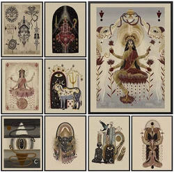 Vintage Hinduism Goddess Parvati Lakshmi Kali Religion Wall Pictures For Church Poster Wall Art Canvas Painting Unframed