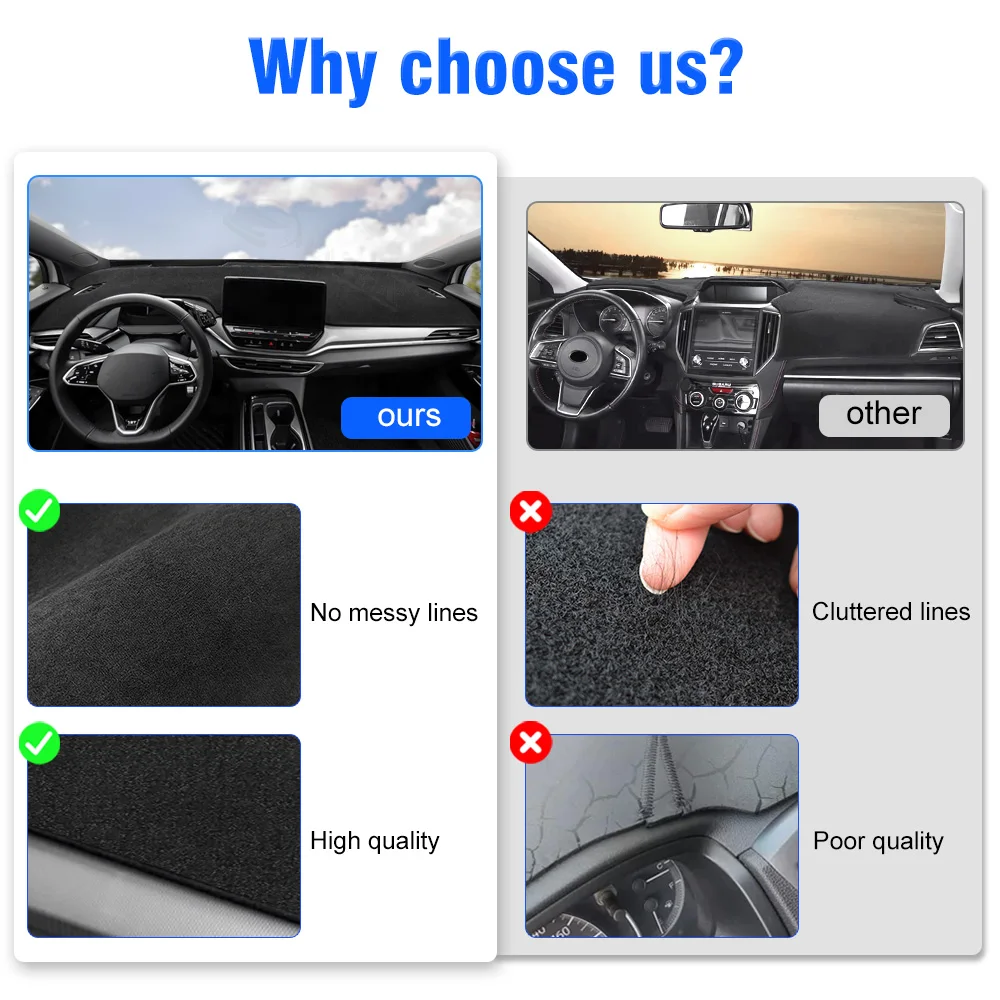 لوحة عدادات مانعة للإنزلاق ، سجادة ظلة ، غطاء شبكي ، بدون وهج ، متوافقة مع فولكيد. 4 ، فولكس فاجن ID4- #5